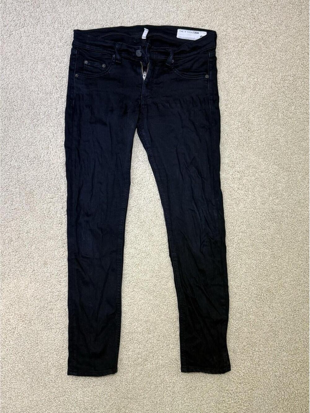 rag & bone Capri in Nero Black Skinny Jeans Size 27 W1526K060NER